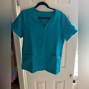 Casma Three Pocket Scrub Top- Medium Women’s Figs Teal